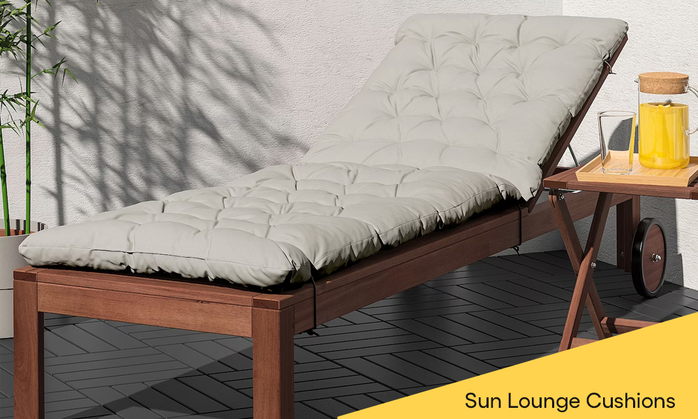 Cream sun lounger cushion