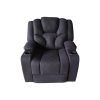 Electric Recliner Stylish Rhino Fabric Black 1 Seater Lounge Armchair with LED Features