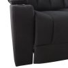 Electric Recliner Stylish Rhino Fabric Black 1 Seater Lounge Armchair with LED Features