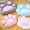 Pink Paw Shape Cushion Warm Lazy Sofa Decorative Pillow Backseat Plush Mat Home Decor