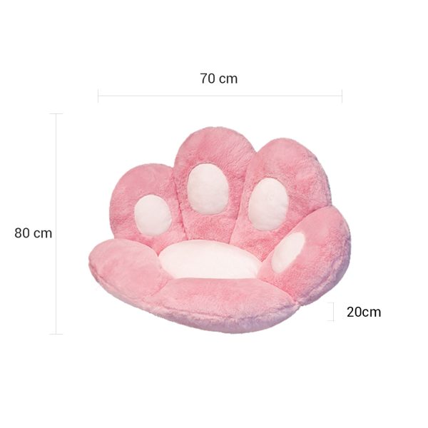 Pink Paw Shape Cushion Warm Lazy Sofa Decorative Pillow Backseat Plush Mat Home Decor