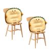 2X Cute Face Toast Bread Cushion Stuffed Car Seat Plush Cartoon Back Support Pillow Home Decor