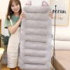 2X Grey One Piece Siamese Cushion Office Sedentary Butt Mat Back Waist Chair Support Home Decor With Cat Ears