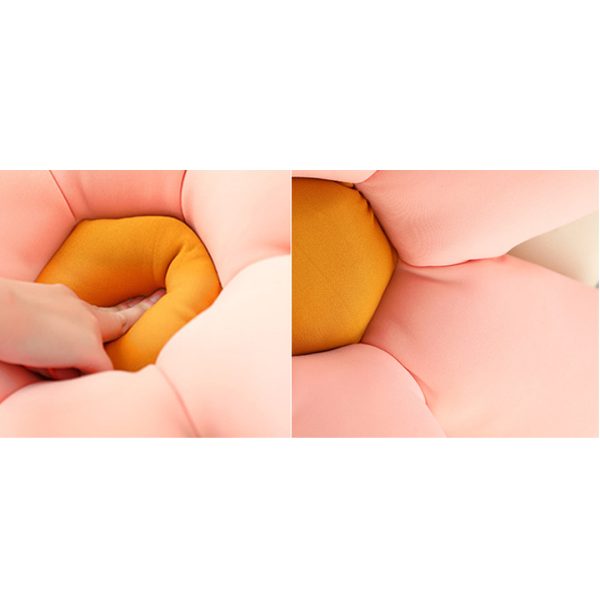 2X Pink Daisy Flower Shape Cushion Soft Leaning Bedside Pad Floor Plush Pillow Home Decor