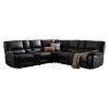 Round Corner Sofa Genuine Leather Dark Brown Electric Recliner 2x Cup Holders