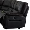 Round Corner Sofa Genuine Leather Dark Brown Electric Recliner 2x Cup Holders