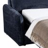 Multifunctional 3 Seater Sofa Bed Fabric Upholstery Wooden Structure