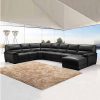 Townsend Lounge Set Luxurious 7 Seater Bonded Leather Corner Sofa Living Room Couch in Black with Chaise