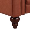 Prunedale Brown Sofa Lounge Chesterfireld Style Button Tufted in Faux Leather – 1 Seater