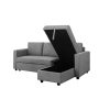 2 Seater Sofa Bed With Pull Out Storage Corner Lounge Set In Grey With Chaise