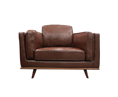 Hinesville Faux Sofa Brown Lounge Set for Living Room Couch with Wooden Frame