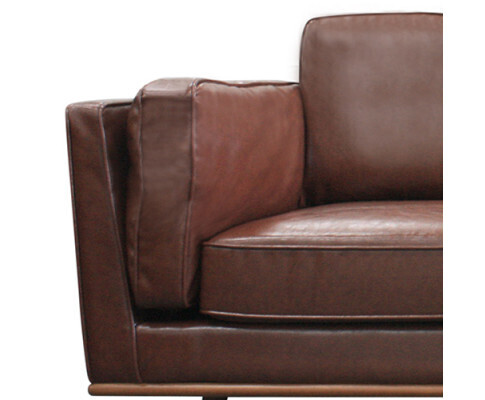 Hinesville Faux Sofa Brown Lounge Set for Living Room Couch with Wooden Frame – 1 Seater