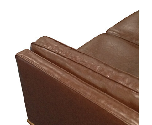 Hinesville Faux Sofa Brown Lounge Set for Living Room Couch with Wooden Frame – 1 Seater