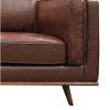 Hinesville Faux Sofa Brown Lounge Set for Living Room Couch with Wooden Frame – 1 Seater