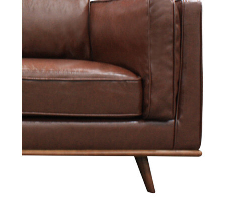 Hinesville Faux Sofa Brown Lounge Set for Living Room Couch with Wooden Frame – 1 Seater