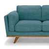 Wibsey Sofa Teal Fabric Lounge Set for Living Room Couch with Wooden Frame – 2 Seater