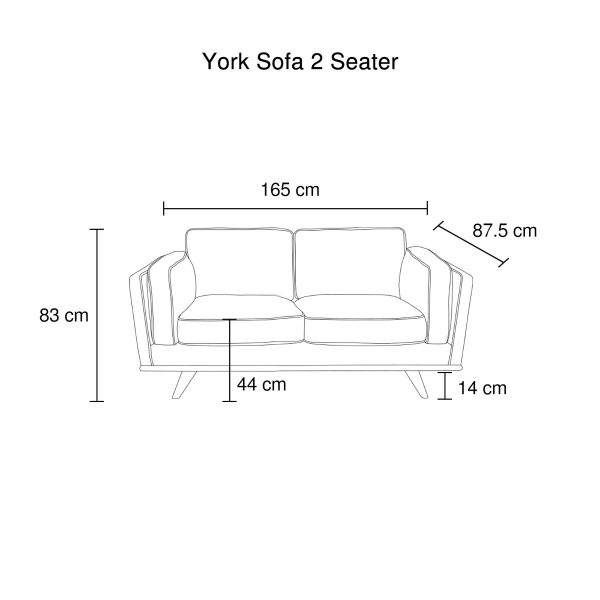 Wibsey Sofa Teal Fabric Lounge Set for Living Room Couch with Wooden Frame – 2 Seater