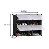 2 Column Shoe Rack Organizer Sneaker Footwear Storage Stackable Stand Cabinet Portable Wardrobe with Cover – 4 Tier