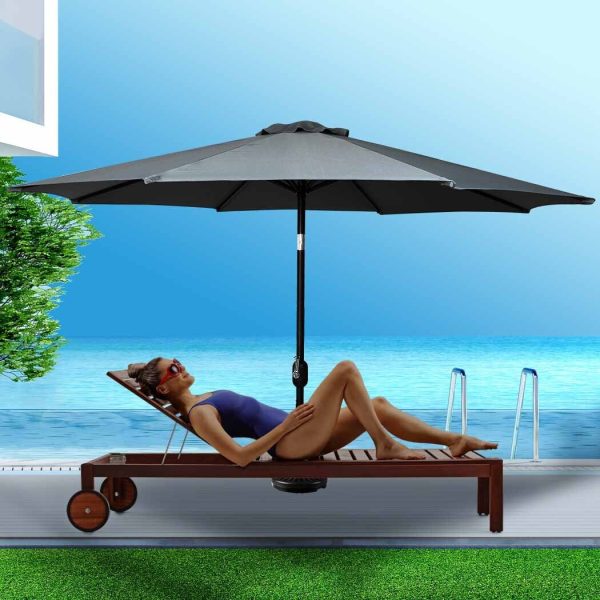 2.7m Outdoor Umbrella Garden Patio Tilt Parasol