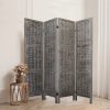 Sherborne Room Divider Screen Privacy Rattan Timber Fold Woven Grey – 4