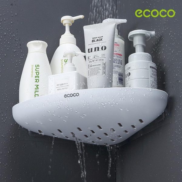 Ecoco Bathroom Corner Shower Shelf Corner Shower Caddy Shower Storage Organizer Wall Mounted for Bathroom, Kitchen, Toilet