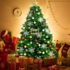 Christmas Tree Kit Xmas Decorations Colorful Plastic Ball Baubles with LED Light – 2.1 M