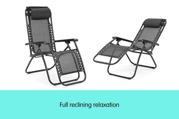 Zero Gravity Reclining Deck Chair – Black