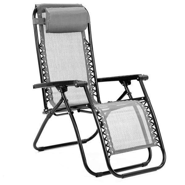 Zero Gravity Reclining Deck Chair – Grey