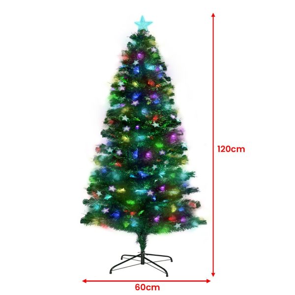 Christabelle Enchanted Pre Lit Fibre Optic Christmas Tree  Stars – 1.2 M