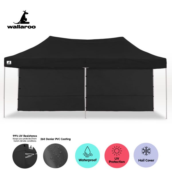 Gazebo Tent Marquee 3x6m PopUp Outdoor – Black