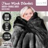 Laura Hill Faux Mink Blanket 800GSM Heavy Double-Sided – Black