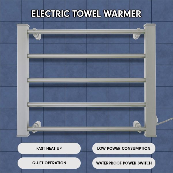 Pronti Heated Electric Towel Bathroom Rack EV-90 – Silver