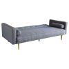 Padiham 3 Seater Linen Sofa Bed Couch with Pillows – Dark Grey