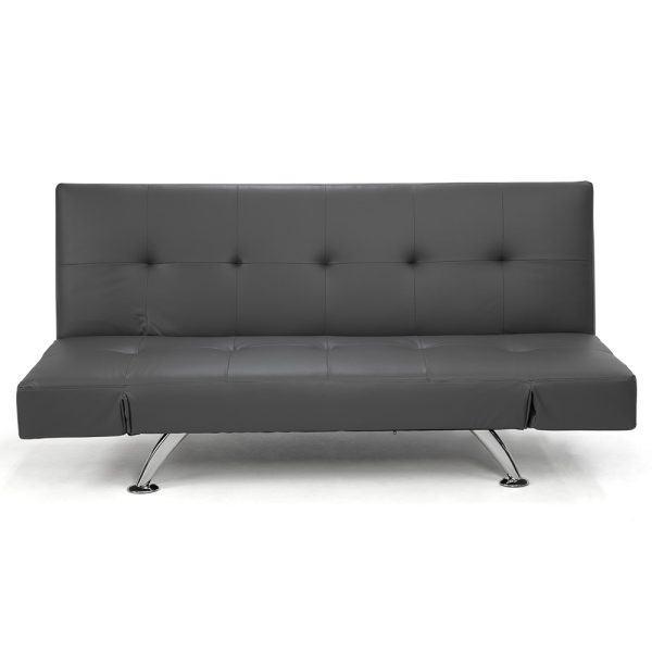 Northfleet 3 Seater Faux Leather Sofa Bed Lounge – Grey