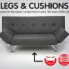 Northfleet 3 Seater Faux Leather Sofa Bed Lounge – Grey