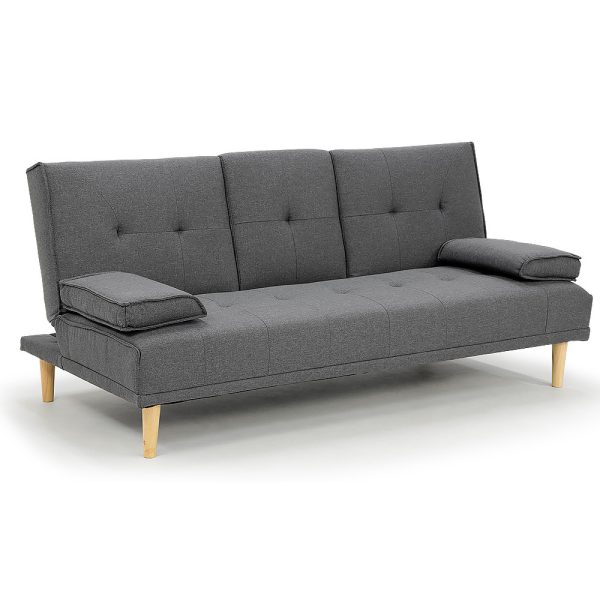 Pascagoula Linen Fabric Sofa Bed Lounge – Dark Grey