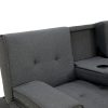 Pascagoula Linen Fabric Sofa Bed Lounge – Dark Grey