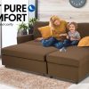 Derby 3-Seater Corner Sofa Bed Lounge Storage Chaise Couch – Brown