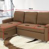 Derby 3-Seater Corner Sofa Bed Lounge Storage Chaise Couch – Brown