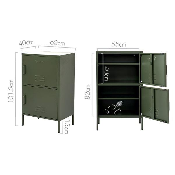 Buffet Sideboard Metal Cabinet – DOUBLE Green