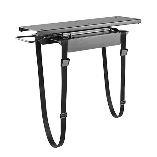 BRATECK Strap-On Under-Desk ATX Case Holder with Sliding Track, Up to 10kg,360° Swivel