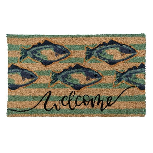 2 x Doormat for Front Door Entryway Cursive Natural Coconut Coir Floor Outdoor mat