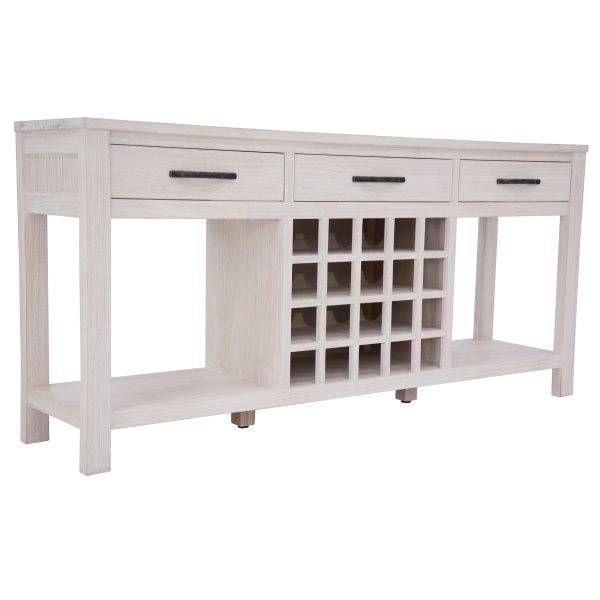 Sideboard Buffet Wine Cabinet Bar Bottle Wooden Storage Rack – White