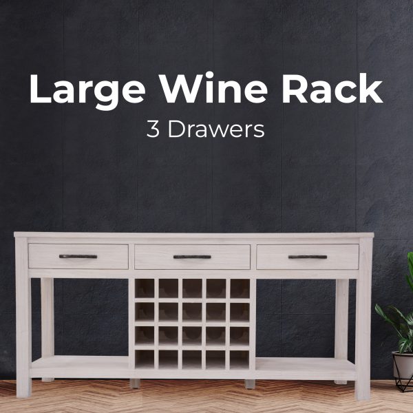 Sideboard Buffet Wine Cabinet Bar Bottle Wooden Storage Rack – White