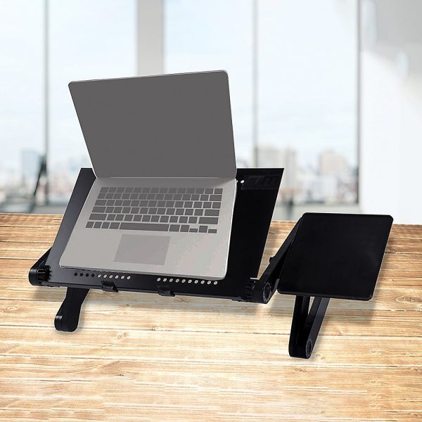 Aluminium Alloy Folding Laptop Computer Stand Desk Table Tray On Bed Mouse