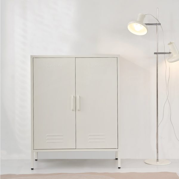 Buffet Sideboard Locker Metal Storage Cabinet – SWEETHEART – White