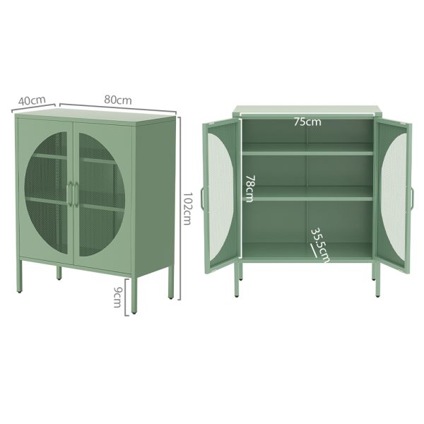 Buffet Sideboard Metal Cabinet – ELSA Green