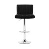 Line Style PU Leather Bar Stools – Black – 2