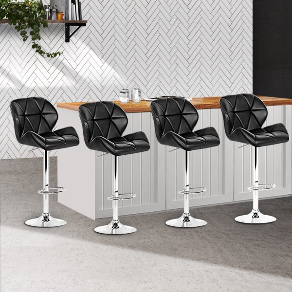 Kitchen Bar Stools – Black and Chrome – 4