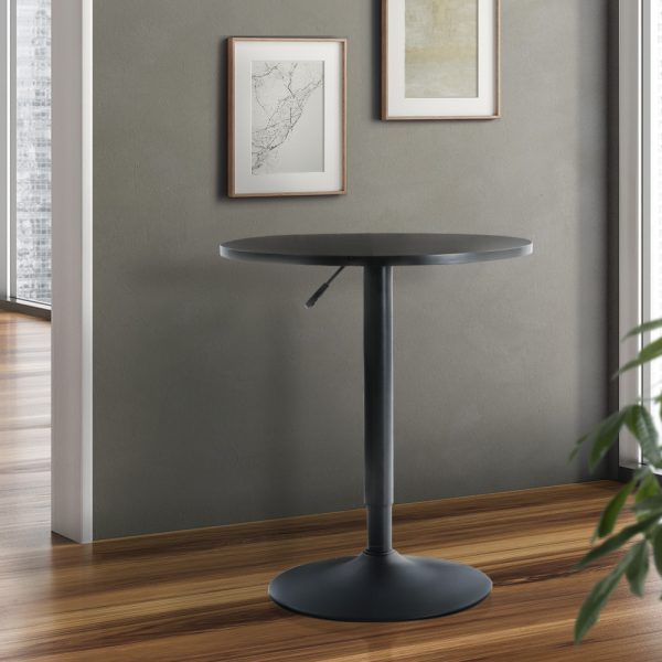 Bar Table Kitchen Tables Swivel Round Metal – Black